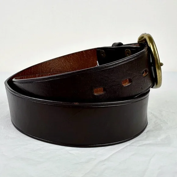 Ann Taylor Chocolate Belt with Brass Buckle - Picture 4 of 9